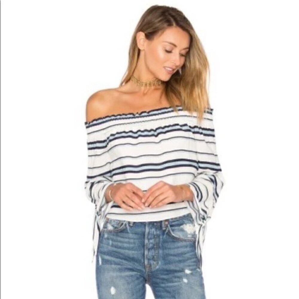 Lovers + Friends Off the Shoulder Striped blousea